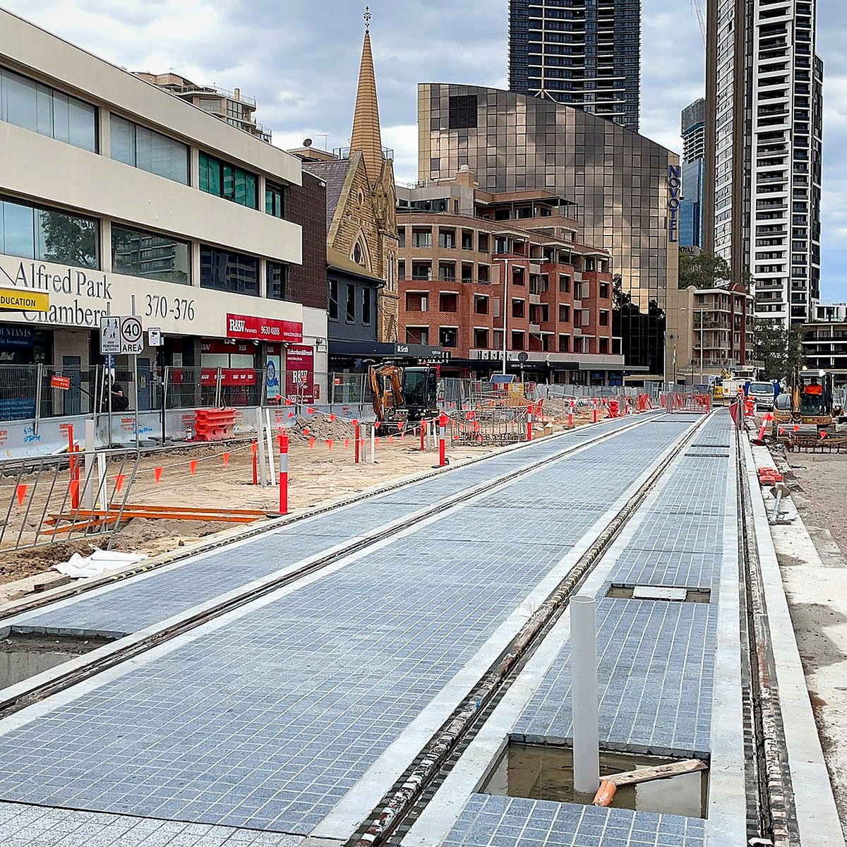 Parramatta light rail project — surface cleaning and sealing by CityShine