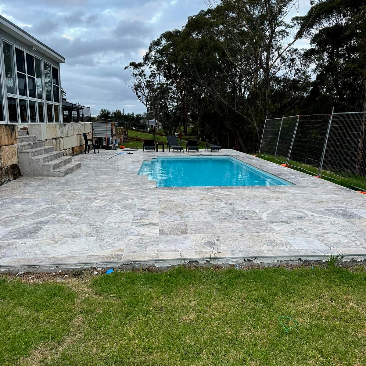 Travertine Pool Surround Cleaning and Sealing, Glenorie - project photo 1