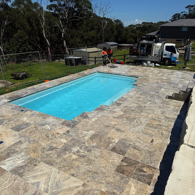 Travertine Pool Surround Cleaning and Sealing, Glenorie - project photo 3