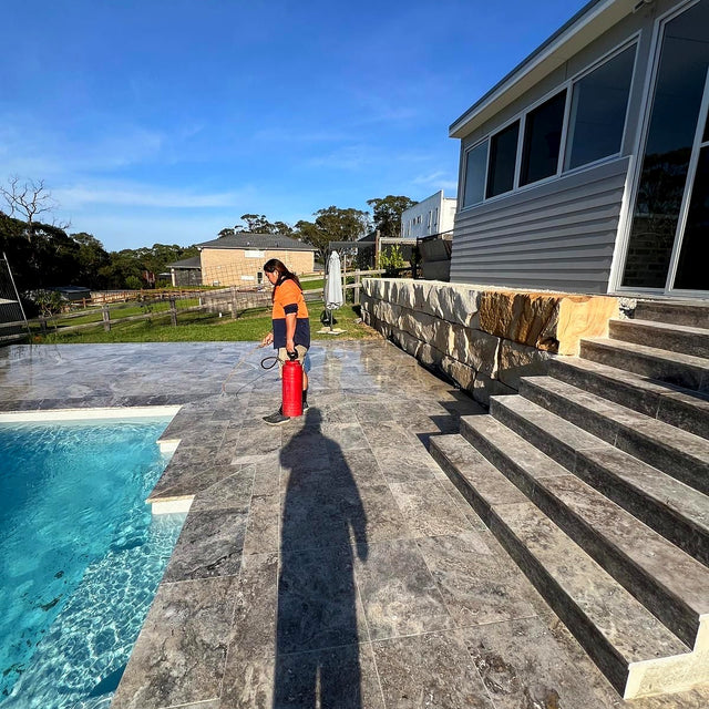 Travertine Pool Surround Cleaning and Sealing, Glenorie - project photo 5
