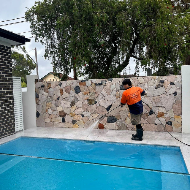 Pool Stone and Feature Wall Cleaning, Sealing and Caulking, Concord West - project photo 14