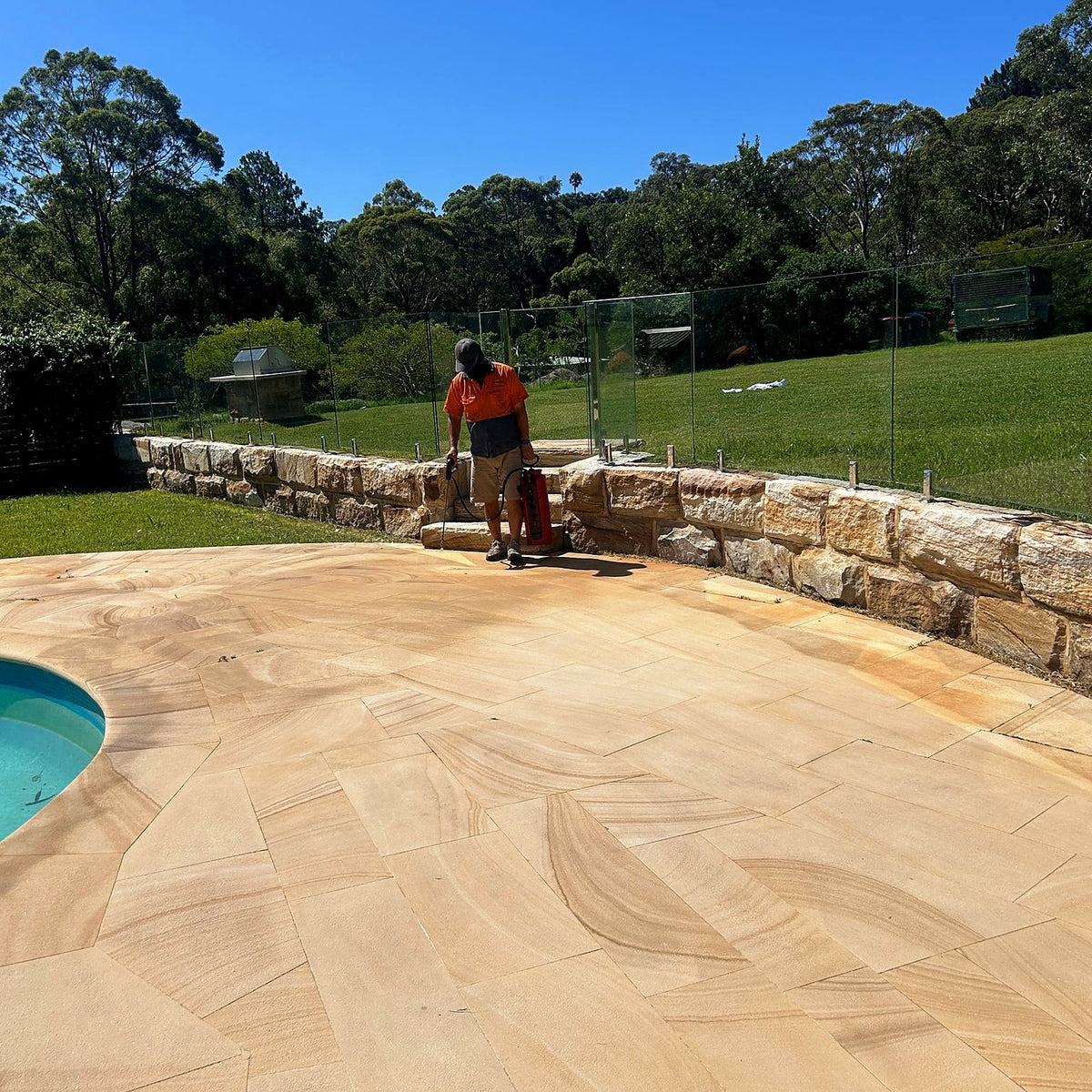 Sandstone Pool Surround Cleaning and Sealing, Terrey Hills - project photo 1