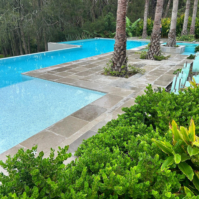 Sandstone Pool Surround, Pathway and Stair Cleaning and Sealing, Terrey Hills - project photo 1
