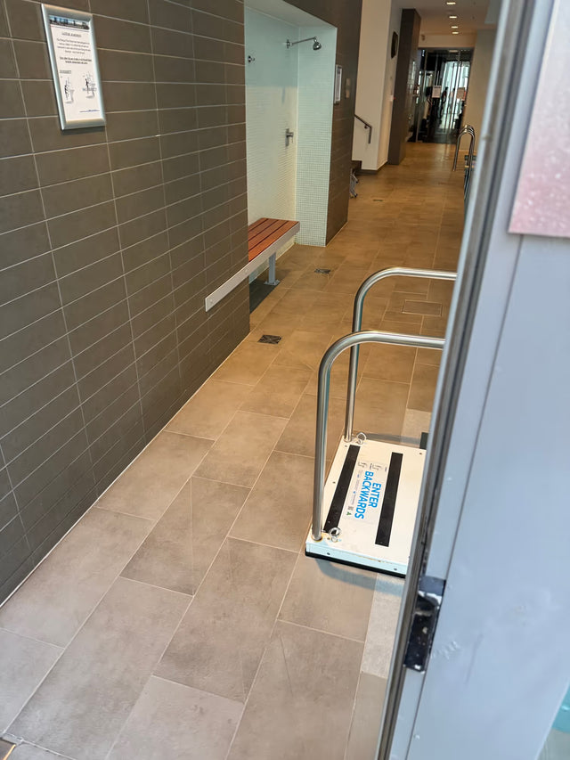 Indoor pool entrance and tiled surround in Milsons Point - After Job