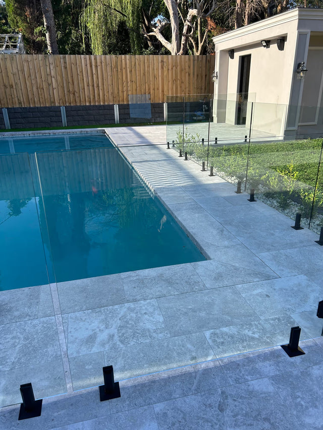 Marble pool surround in Strathfield - Before work