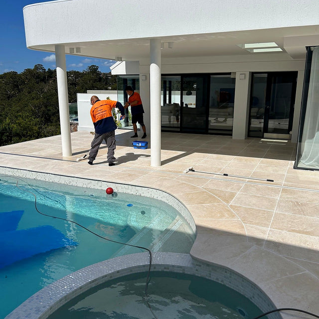 Limestone Pool Surround Cleaning and Sealing - Lugarno - project photo 4