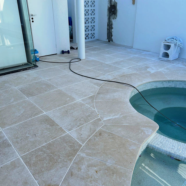 Limestone Pool Surround Cleaning and Sealing - Lugarno - project photo 6