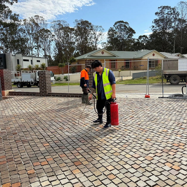 Cobblestone Driveway Cleaning and Sealing - Denham Court - project photo 14