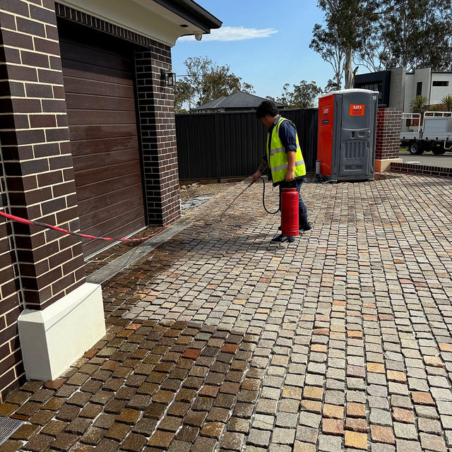 Cobblestone Driveway Cleaning and Sealing - Denham Court - project photo 17