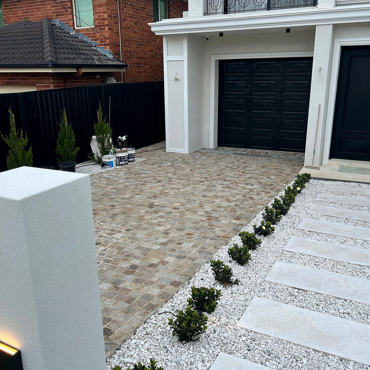Duplex Paver Driveway Cleaning and Sealing - Greenacre - project photo 2
