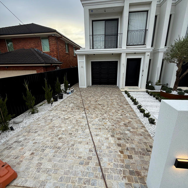 Duplex Paver Driveway Cleaning and Sealing - Greenacre - project photo 3