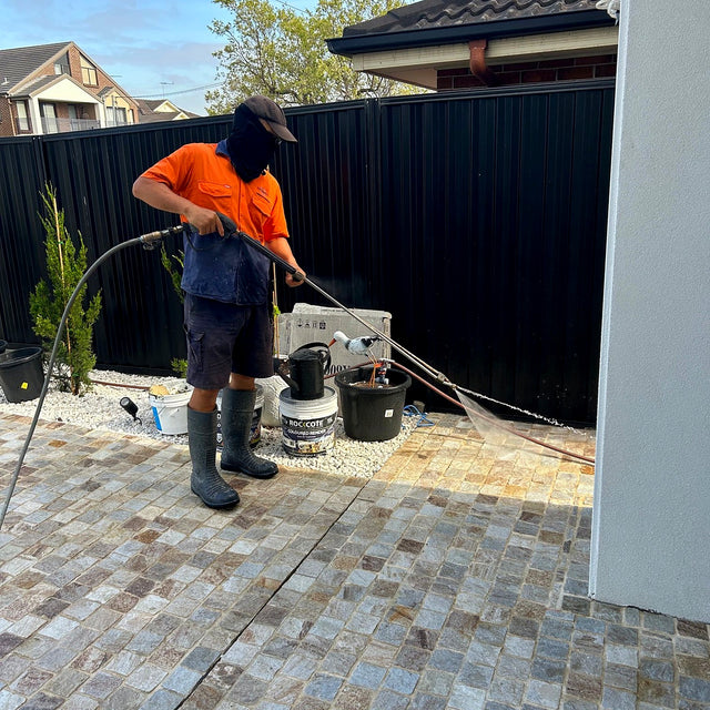 Duplex Paver Driveway Cleaning and Sealing - Greenacre - project photo 6