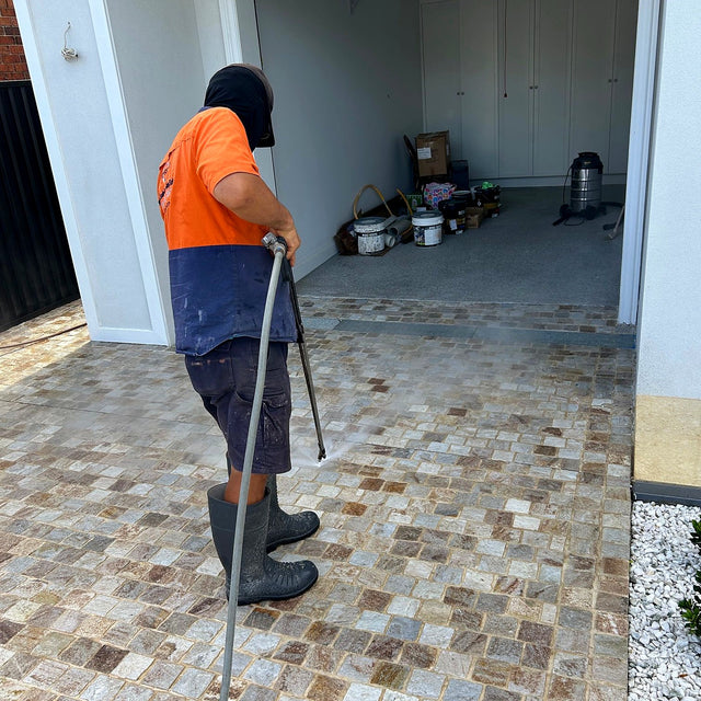 Duplex Paver Driveway Cleaning and Sealing - Greenacre - project photo 7