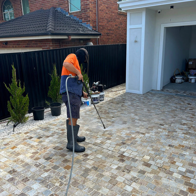 Duplex Paver Driveway Cleaning and Sealing - Greenacre - project photo 8